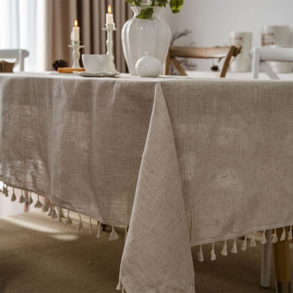 Linen Cotton Tablecloth, French Countryside