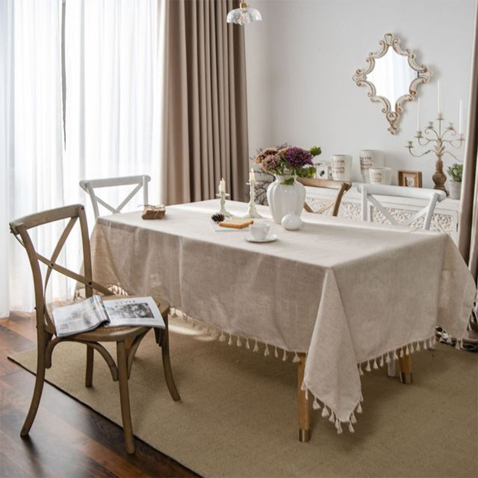 Linen Cotton Tablecloth, French Countryside