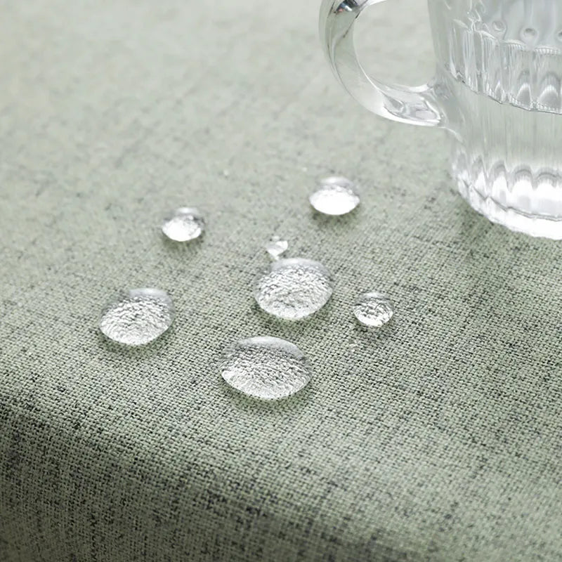 Cotton Linen Tablecloth With Corner Tassel