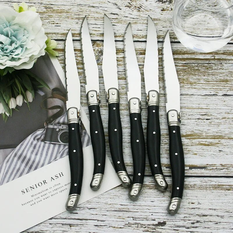 Laguiole Style Black Steak Knife