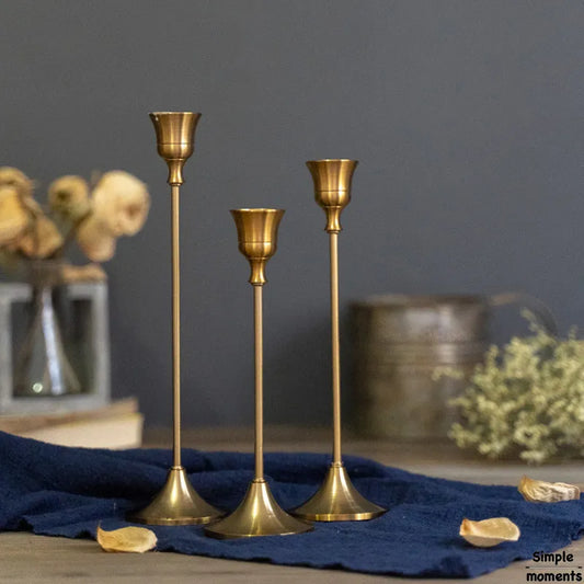 Retro Bronze Candle Holders 3 PC/set