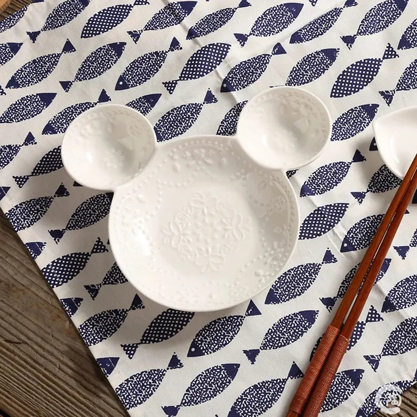 Blue Fish Pattern Tablecloth