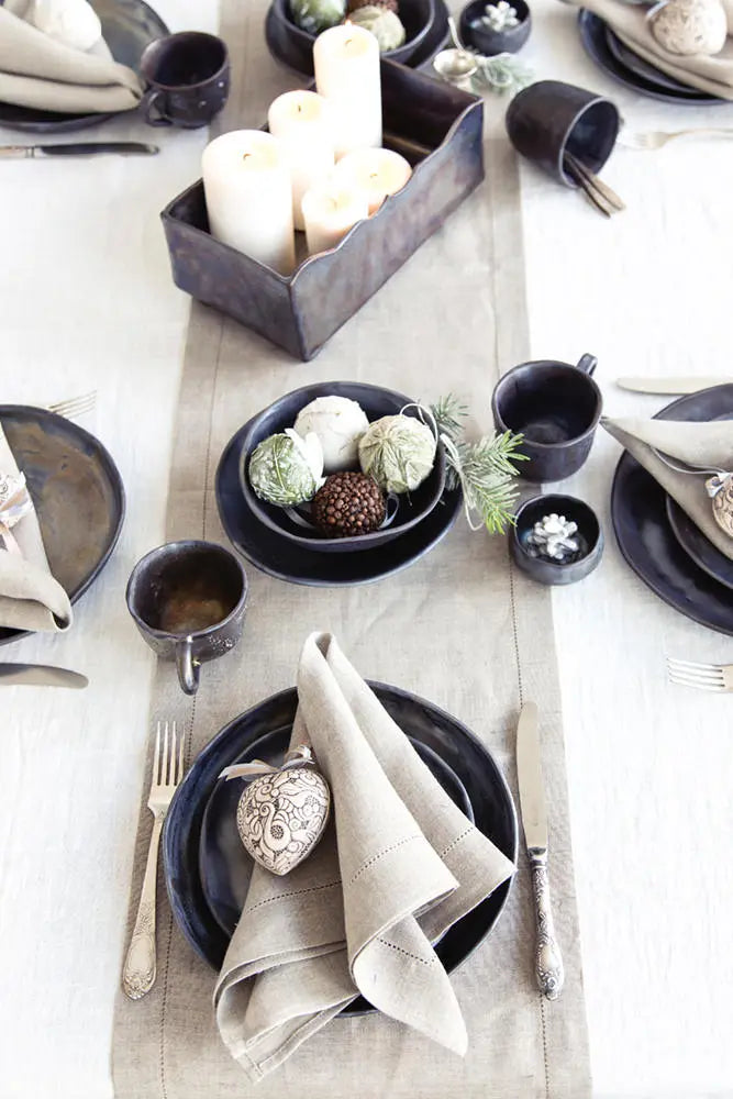 Linen Napkins And Placemats With Hemstitch - 4 pieces