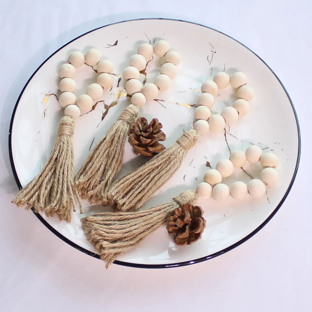 Natural Wood Beads Napkin Rings