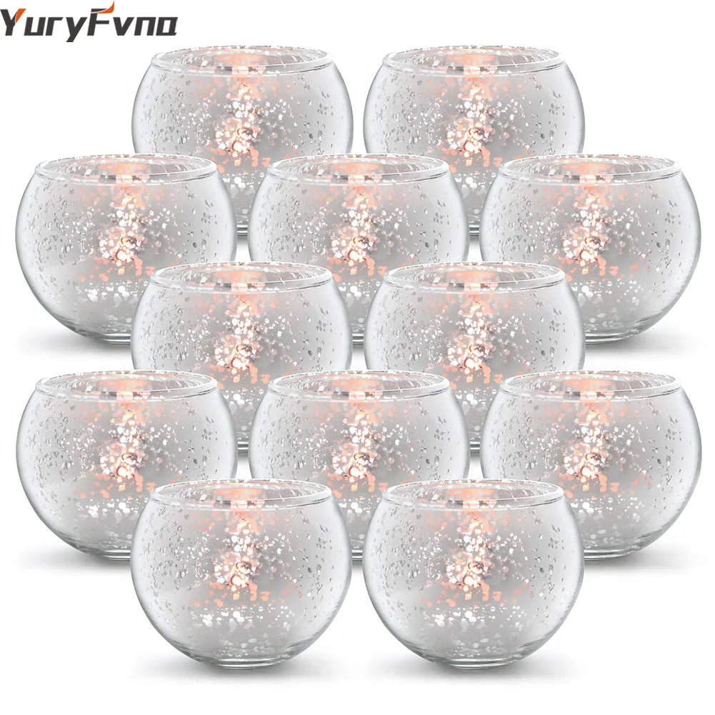 Mercury Glass Candle Votive - 6 or 12 pcs